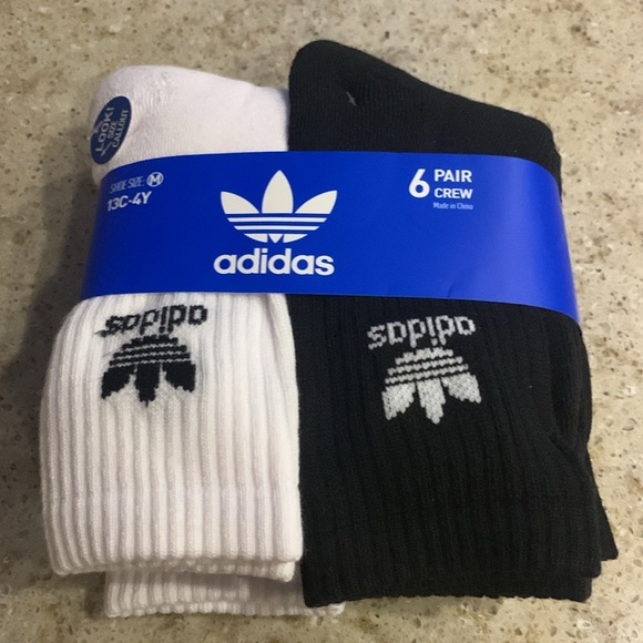 NWT Adidas Crew Socks - 6 Pairs - Picture 2 of 6